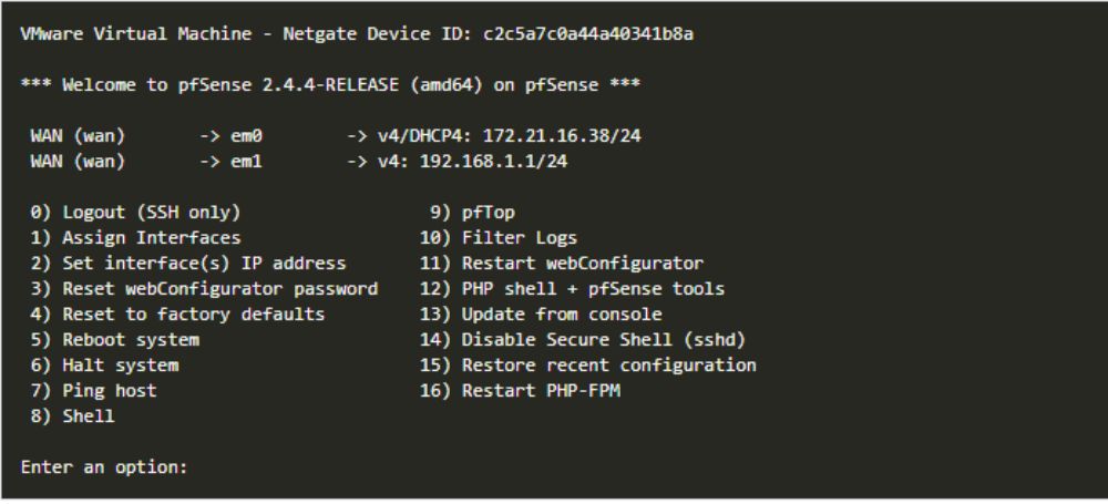 Cài đặt pfSense