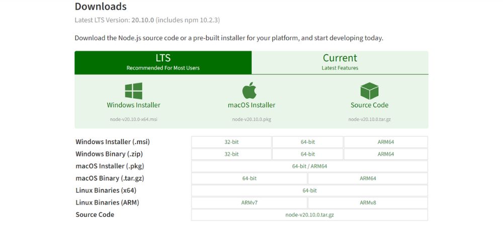 Cài đặt node.js trên windows