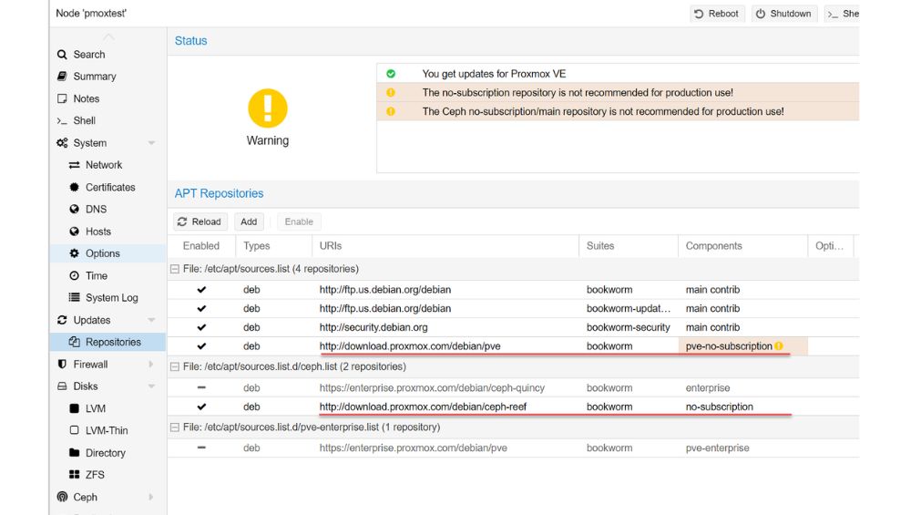 update Proxmox