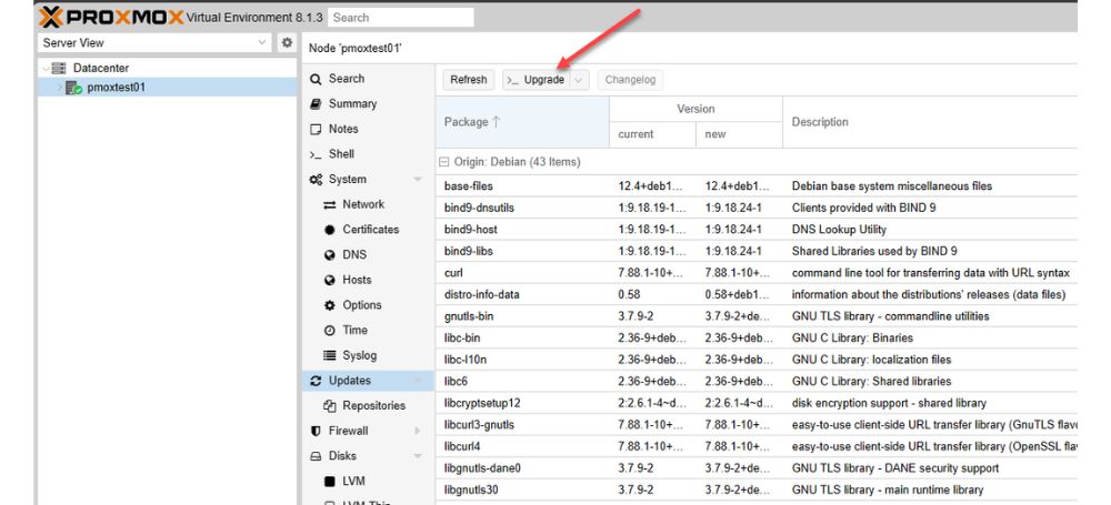 Upgrade Proxmox